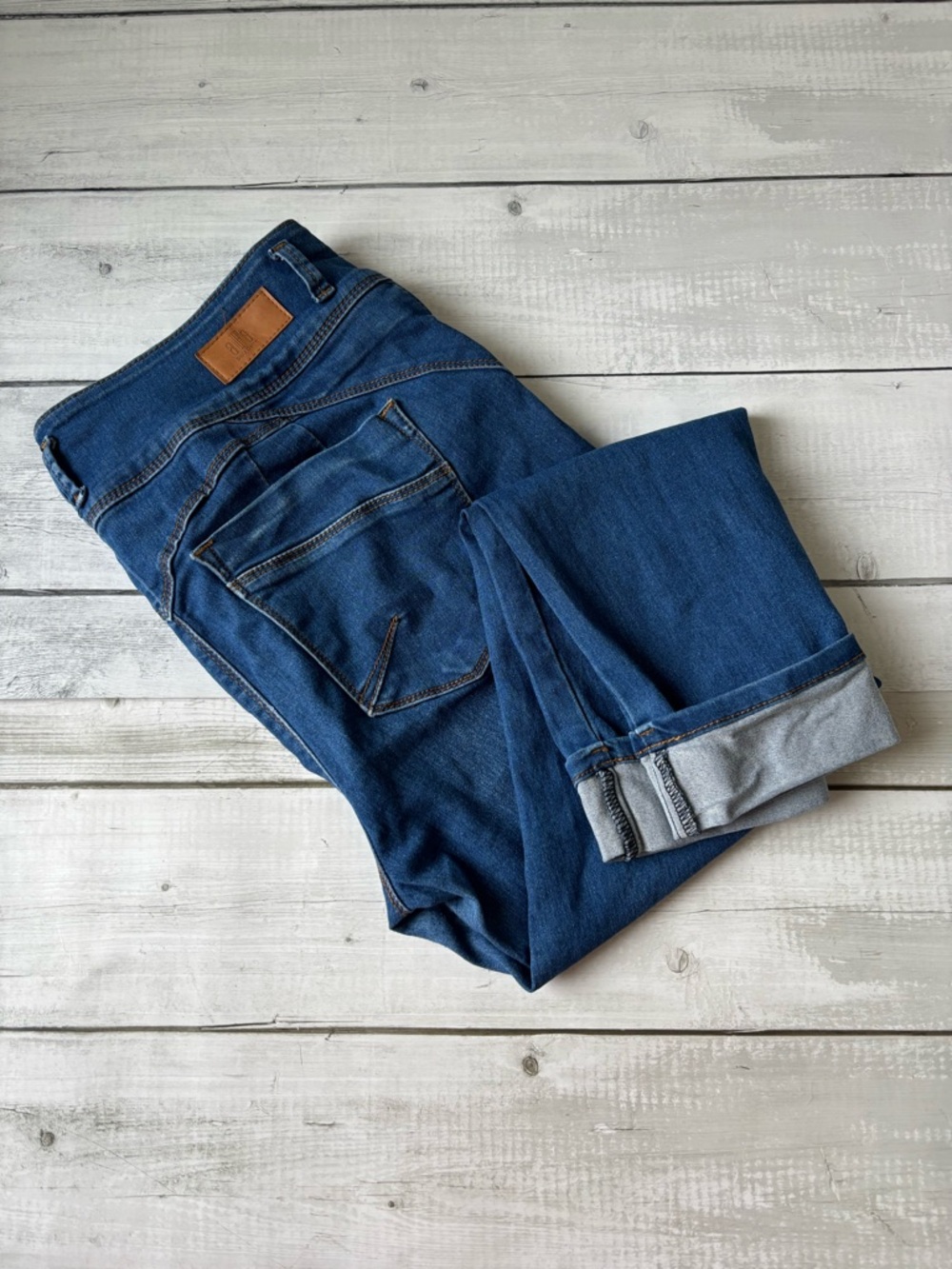 Women's Dark Blue Capri Jeggings - Stretch Denim Slim Fit